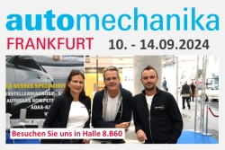 Besuchen Sie uns auf der Automechanika Halle 8.B60